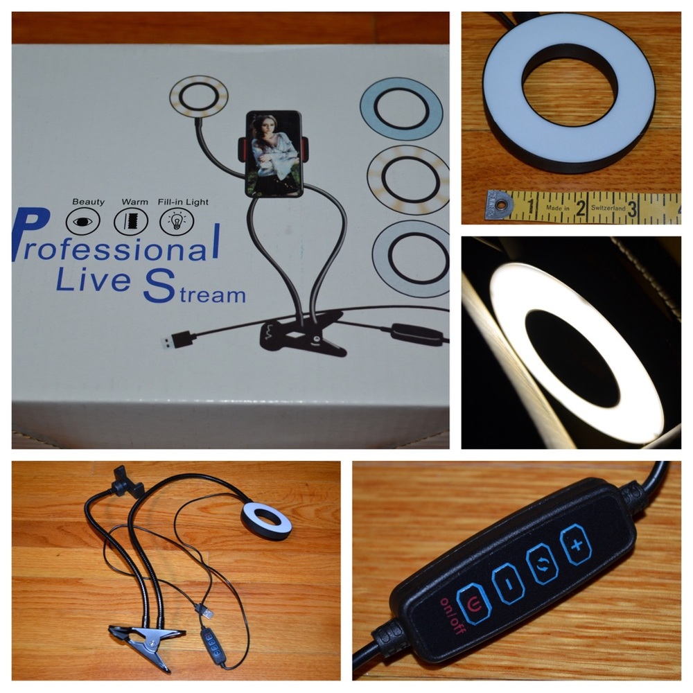 Professional Livestream desk clip-on LED ring light - NEW